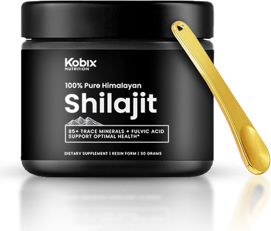 Kobix Pure Himalayan Shilajit Resin with 85+ Trace Minerals Humic & Fulvic Acid