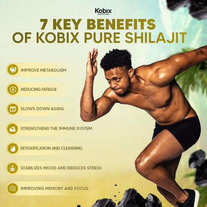 Kobix Pure Himalayan Shilajit Resin with 85+ Trace Minerals Humic & Fulvic Acid